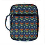Flower Knitted Pattern Print Front Pocket Bible Bag