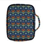 Flower Knitted Pattern Print Front Pocket Bible Bag