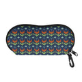 Flower Knitted Pattern Print Glasses Case