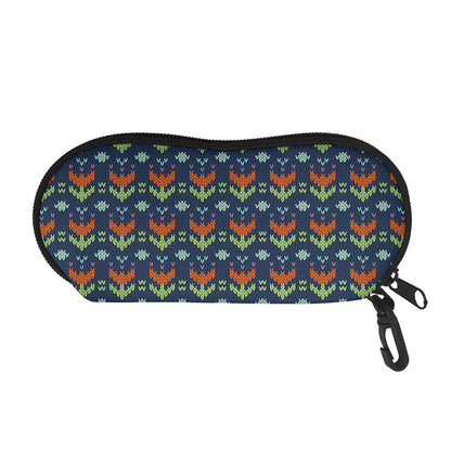 Flower Knitted Pattern Print Glasses Case