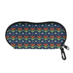 Flower Knitted Pattern Print Glasses Case