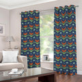 Flower Knitted Pattern Print Grommet Curtains