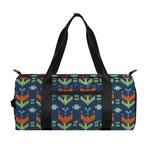 Flower Knitted Pattern Print Gym Bag