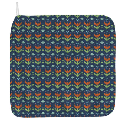 Flower Knitted Pattern Print Hand Towel