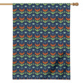 Flower Knitted Pattern Print House Flag