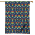 Flower Knitted Pattern Print House Flag