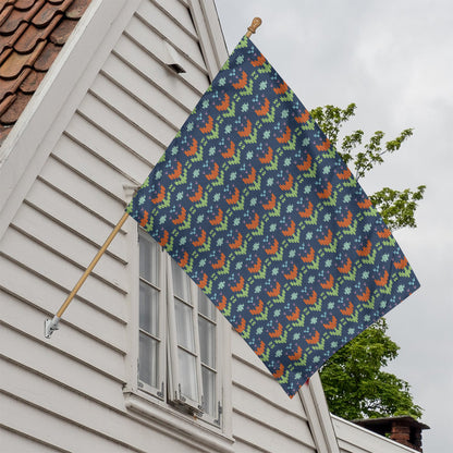 Flower Knitted Pattern Print House Flag