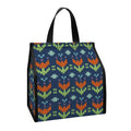 Flower Knitted Pattern Print Insulated Lunch Tote