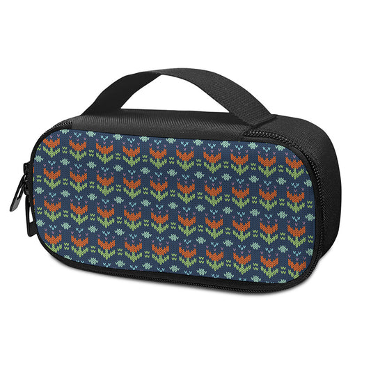 Flower Knitted Pattern Print Insulin Cooler Travel Case