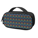 Flower Knitted Pattern Print Insulin Cooler Travel Case