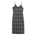 Flower Knitted Pattern Print Jersey Midi Cami Dress
