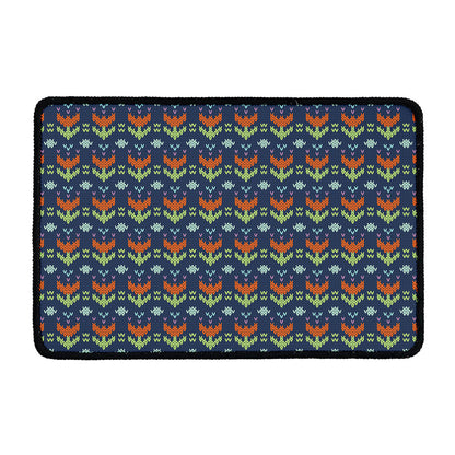 Flower Knitted Pattern Print Kitchen Mat