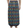Flower Knitted Pattern Print Lantern Pants