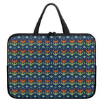 Flower Knitted Pattern Print Laptop Sleeve With Handle