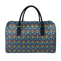 Flower Knitted Pattern Print Leather Duffel Bag