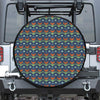 Flower Knitted Pattern Print Leather Spare Tire Cover