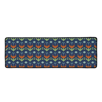 Flower Knitted Pattern Print Long Kitchen Mat