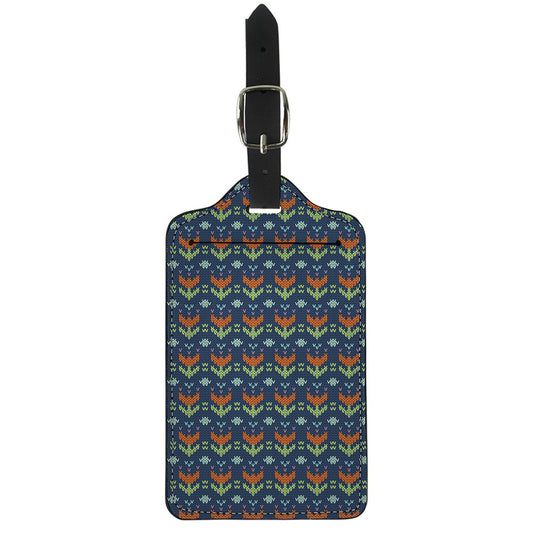 Flower Knitted Pattern Print Luggage Tag