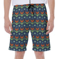 Flower Knitted Pattern Print Men's Beach Shorts