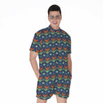 Flower Knitted Pattern Print Men's Rompers