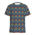 Flower Knitted Pattern Print Men's Athletic T-Shirt