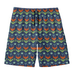 Flower Knitted Pattern Print Men's Swim Trunks
