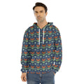 Flower Knitted Pattern Print Men's Velvet Pullover Hoodie