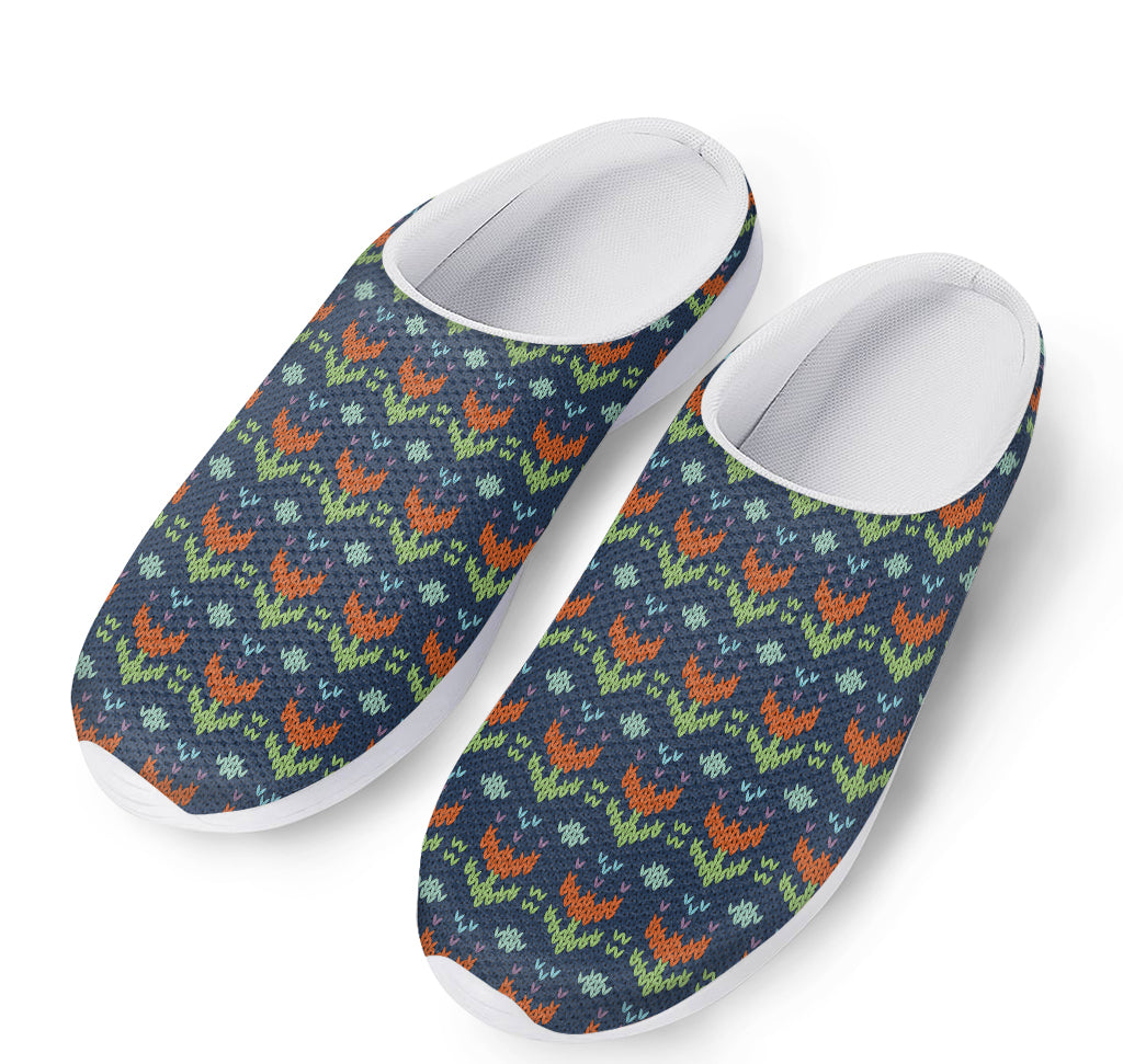 Flower Knitted Pattern Print Mesh Casual Shoes
