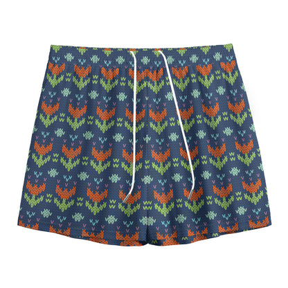 Flower Knitted Pattern Print Mesh Shorts