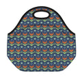 Flower Knitted Pattern Print Neoprene Lunch Bag