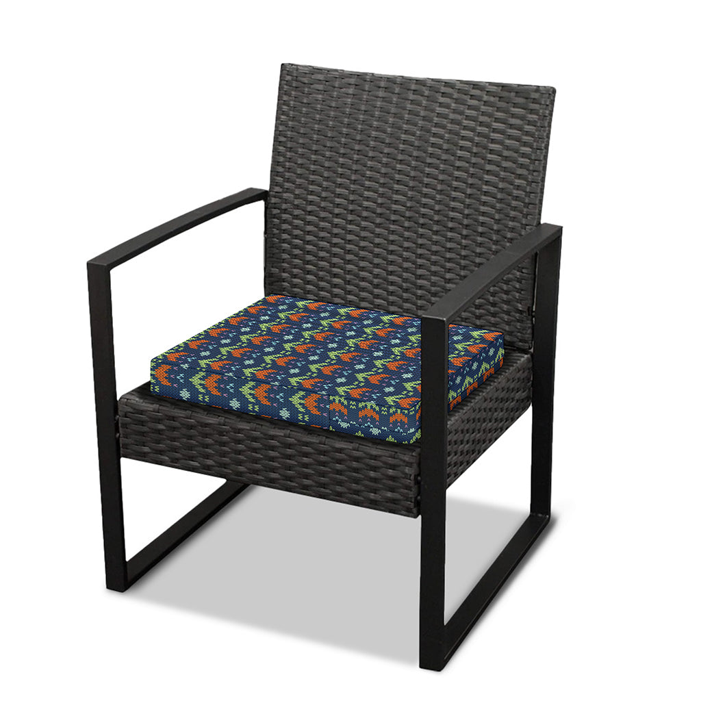 Flower Knitted Pattern Print Outdoor Seat Cushion Cover