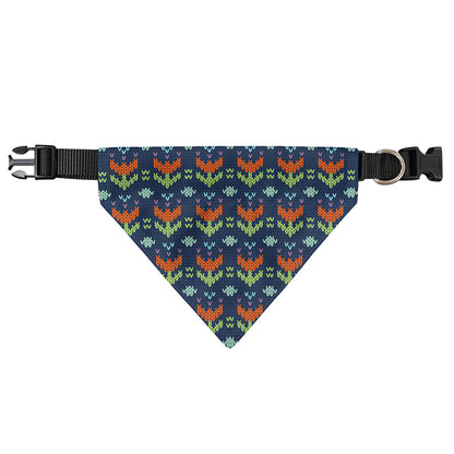 Flower Knitted Pattern Print Over The Collar Dog Bandana