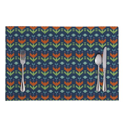 Flower Knitted Pattern Print Placemat