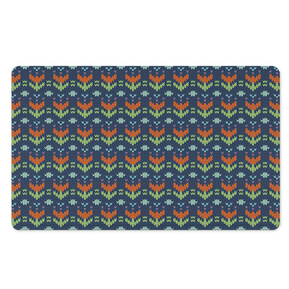 Flower Knitted Pattern Print Polyester Doormat