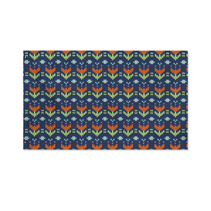 Flower Knitted Pattern Print Polyester Flag