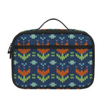 Flower Knitted Pattern Print Portable Lunch Bag
