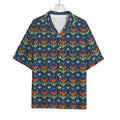 Flower Knitted Pattern Print Rayon Hawaiian Shirt