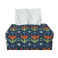 Flower Knitted Pattern Print Rectangle Tissue Box Cover