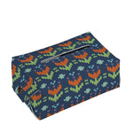 Flower Knitted Pattern Print Rectangle Tissue Box Cover