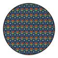 Flower Knitted Pattern Print Round Floor Mat