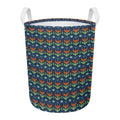 Flower Knitted Pattern Print Round Laundry Basket