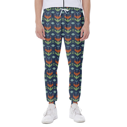 Flower Knitted Pattern Print Scuba Joggers