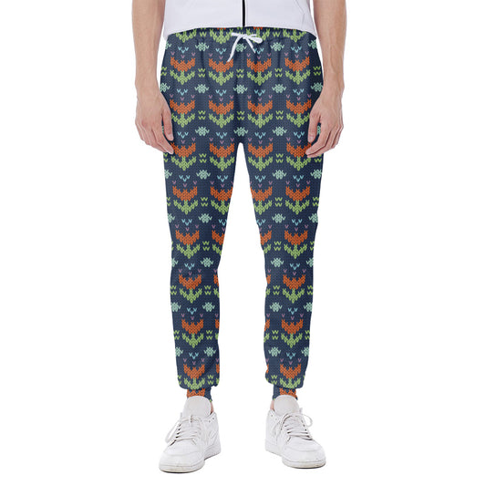 Flower Knitted Pattern Print Scuba Joggers