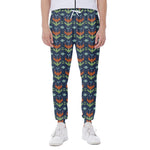 Flower Knitted Pattern Print Scuba Joggers