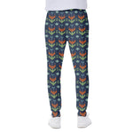 Flower Knitted Pattern Print Scuba Joggers