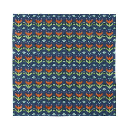 Flower Knitted Pattern Print Silk Bandana