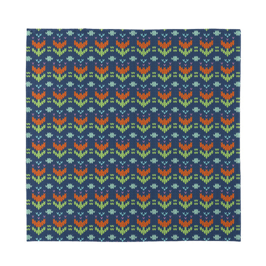 Flower Knitted Pattern Print Silk Bandana