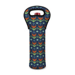 Flower Knitted Pattern Print Single Neoprene Wine Tote