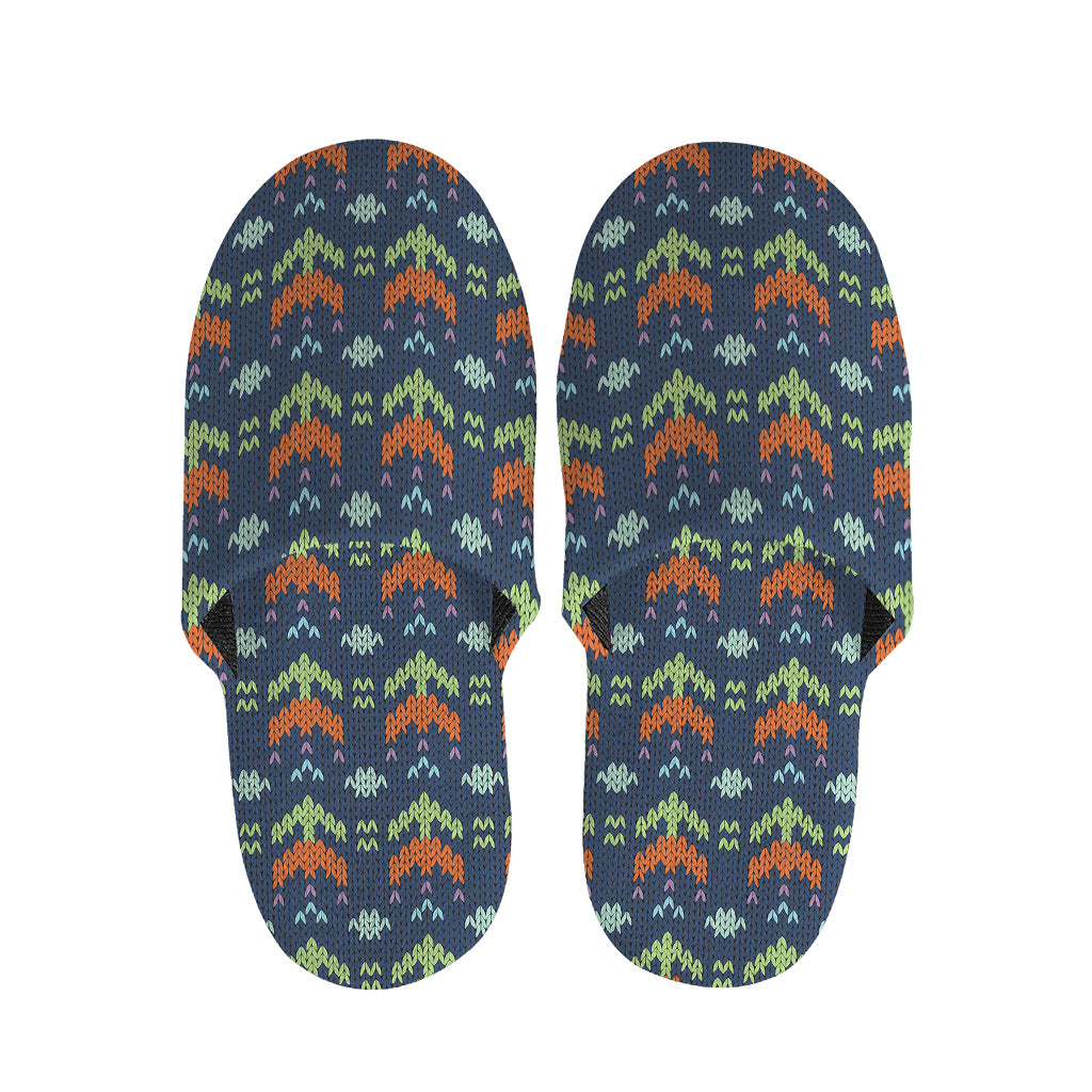 Flower Knitted Pattern Print Slippers