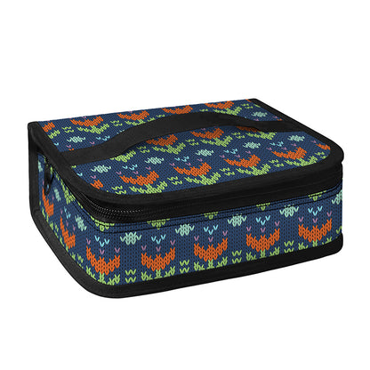 Flower Knitted Pattern Print Small Lunch Bag
